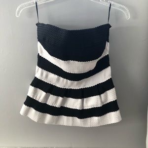Strapless peplum top